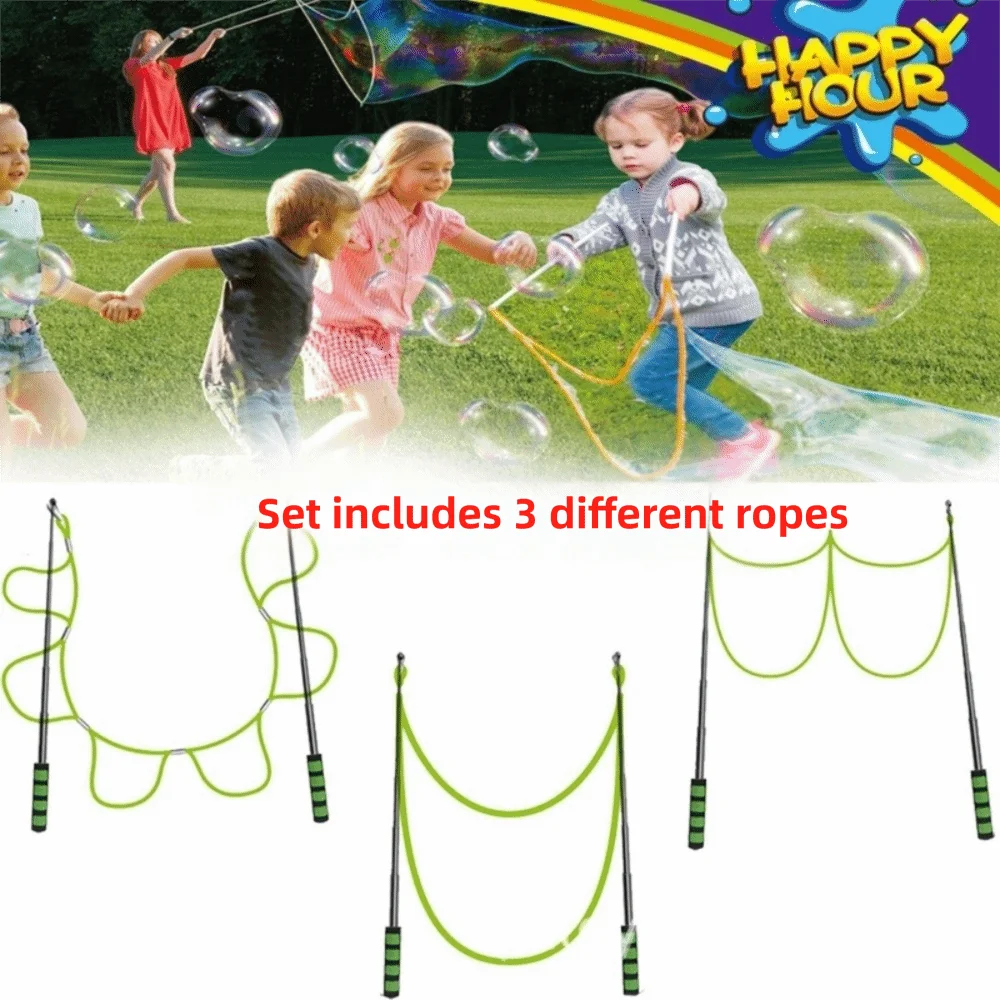 Doppelpoliges Blasenseil, teleskopisch, skalierbar, Blasenkreis, verstellbar, magische Seifenblase, riesiger Blasenmacher, spielende Kinder