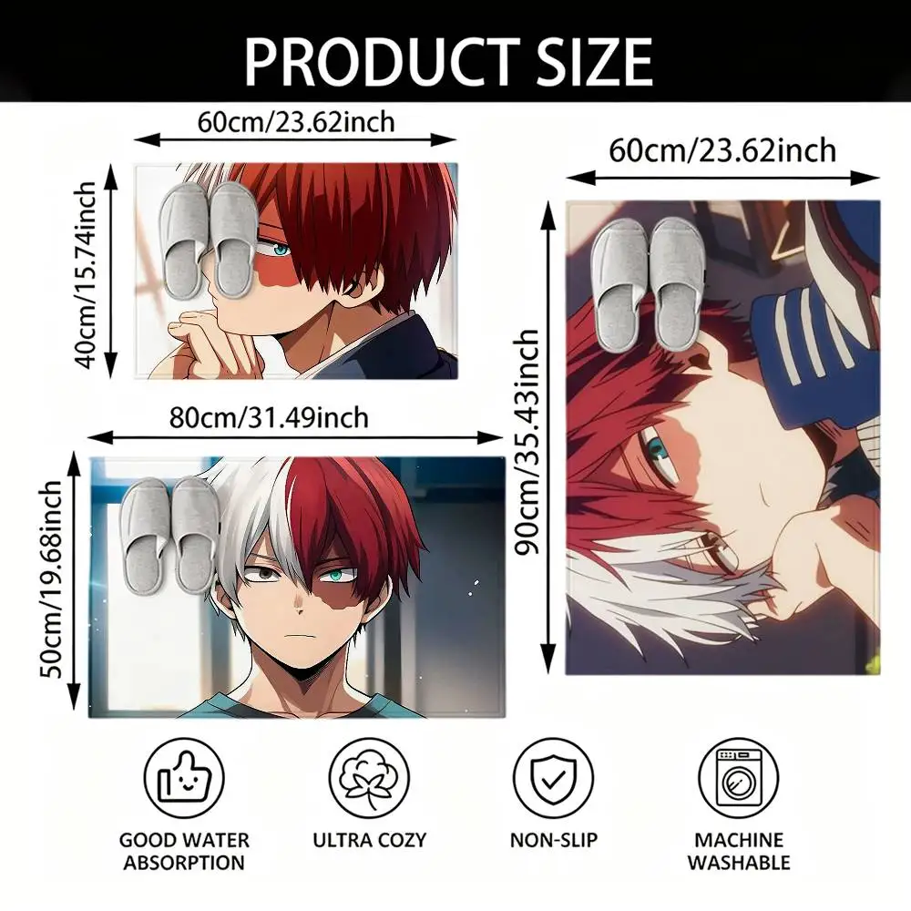 S-Shoto T-Todoroki Hero A-Academia Bedroom Decor Carpet  for Living Room Thick Plush Study Floor Mat Home Fluffy Soft Rug