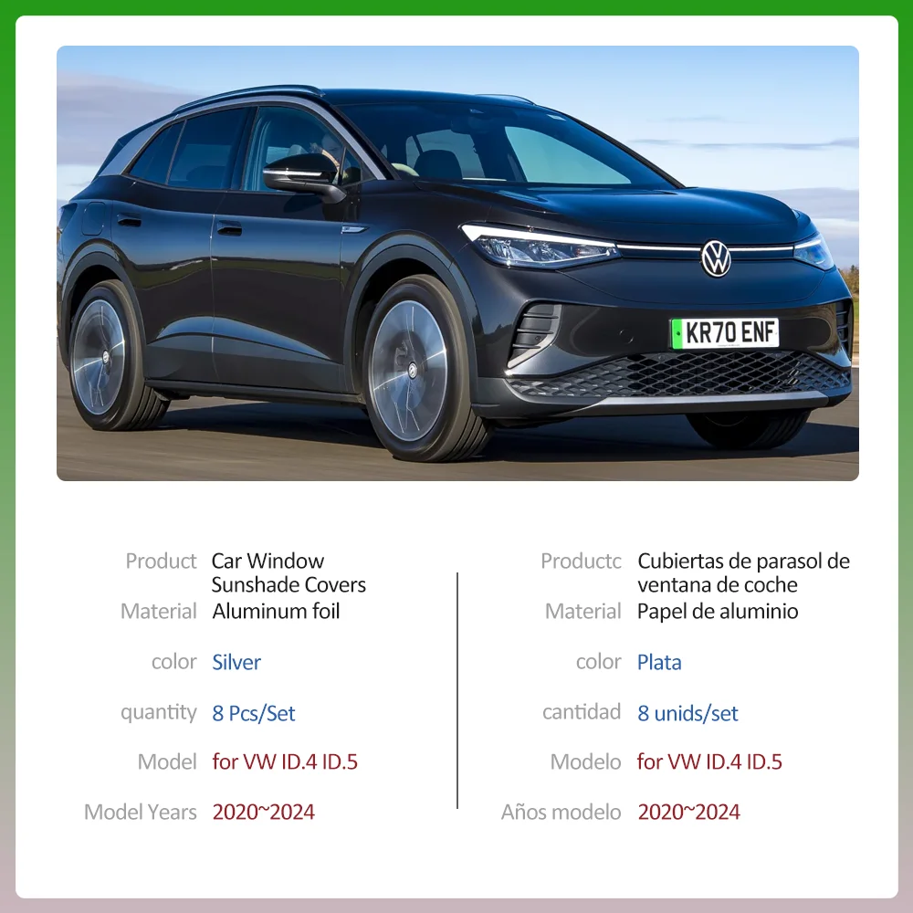 المظلات ل Volkswagen VW ID.4 ID.5 E21 E39 2020 ~ 2024 سقف النوافذ الشمس قناع الزجاج الأمامي وسادة الستار غطاء فتحة سقف الملحقات #2