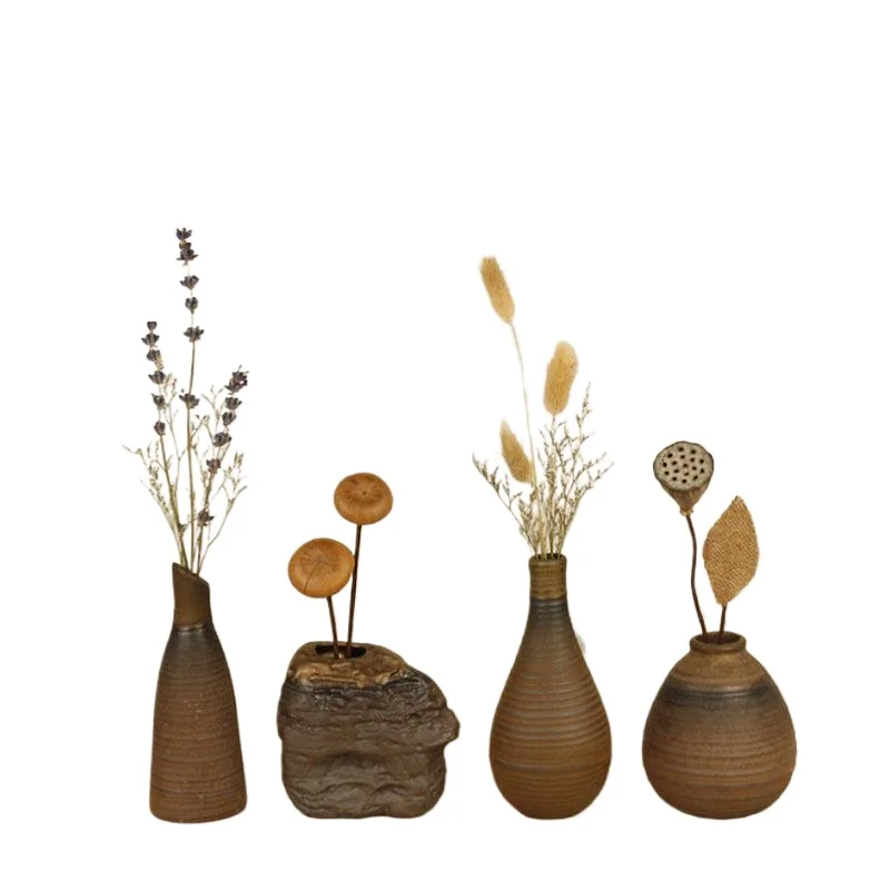 Living room decor ornaments, home decor tabletop cabinets vintage nostalgia, Zen-style vase display