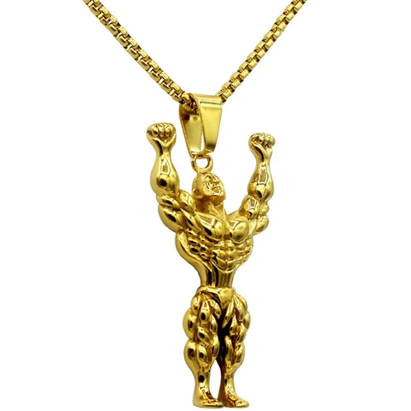 Muscle Man Pendant European and American Fitness Necklace