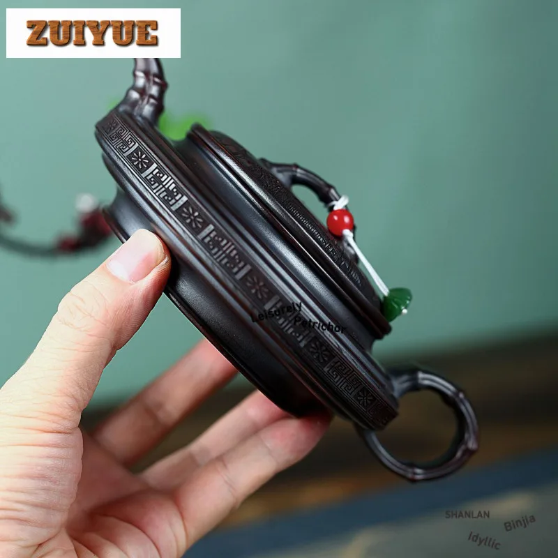 

270 мл антикварные чайники из фиолетовой глины Исин, горшок ручной работы Famous Master, чайник из сырой руды, грязевой чайник из агилы, китайский чайный сервиз Zisha, ча