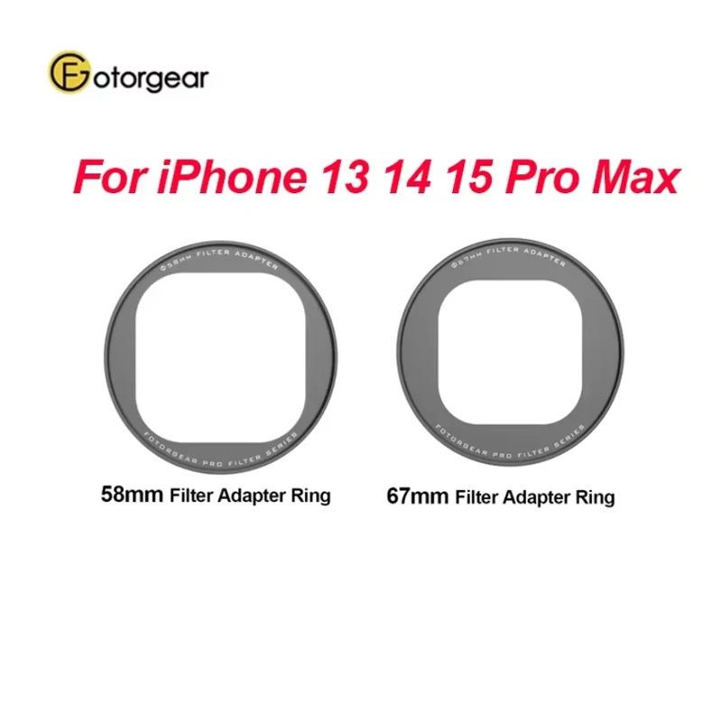 Fotorgear 58mm/67mm Adapter Ring for iPhone 17 16 15 14 13 Pro Max T-Mount SmartPhone Cage for Videoing Vlogging