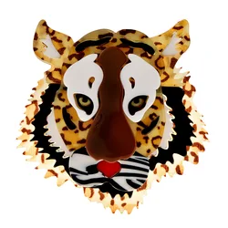 fashion acrylic tiger head brooch hot selling women's accessories corsage