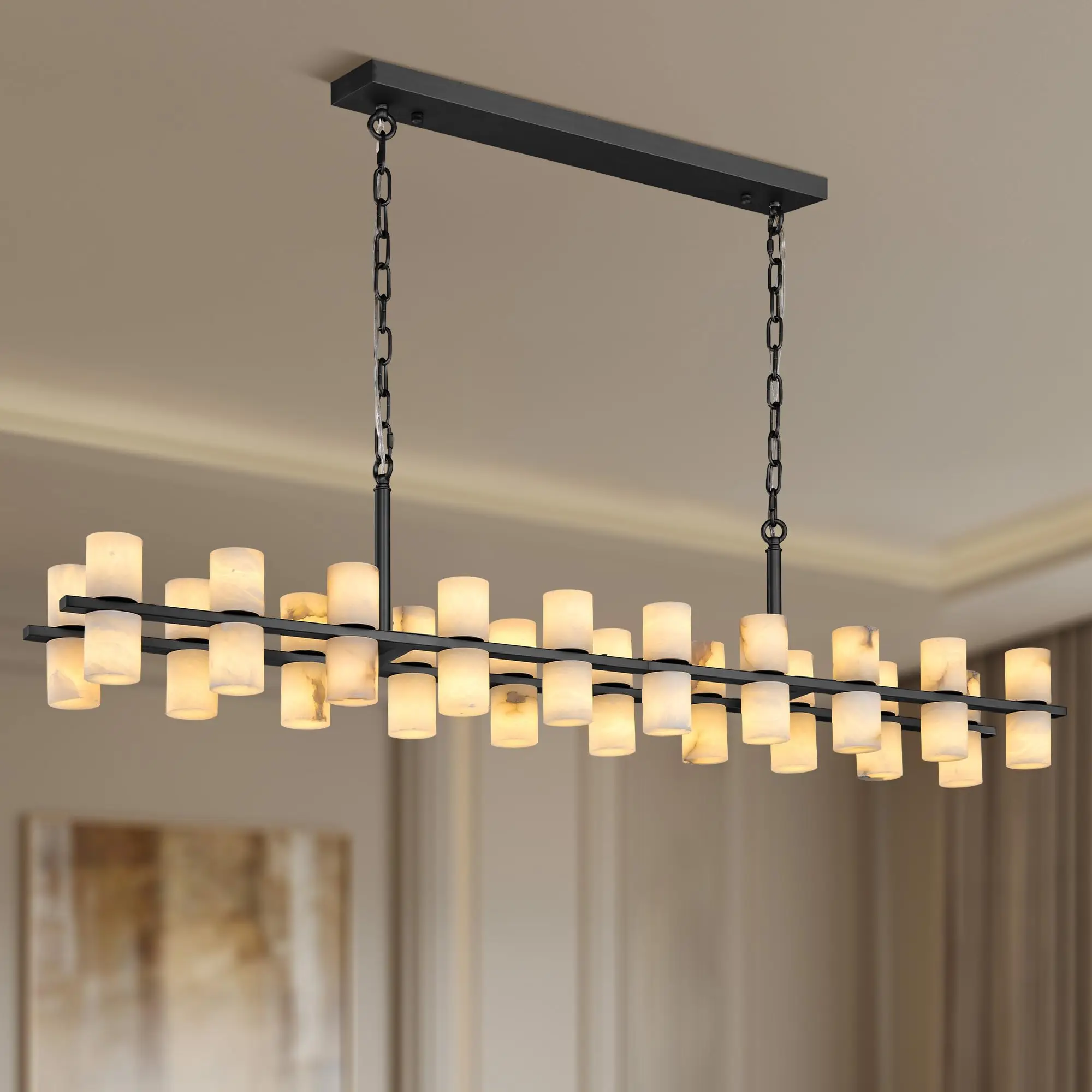 Top Class Marble Collection Gold Chrome Black Dimming Chandelier Lighting Lustre Suspension Luminaire Lampen For Dinning Room