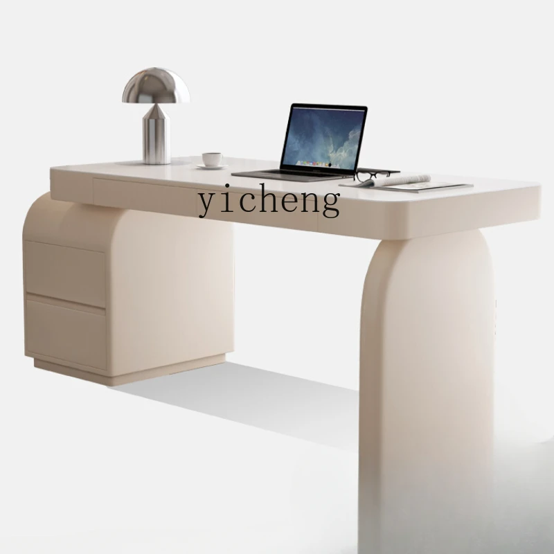 

ZK Cream Style Desk Home Small Apartment Light Luxury Modern Desk Writing Computer Desk