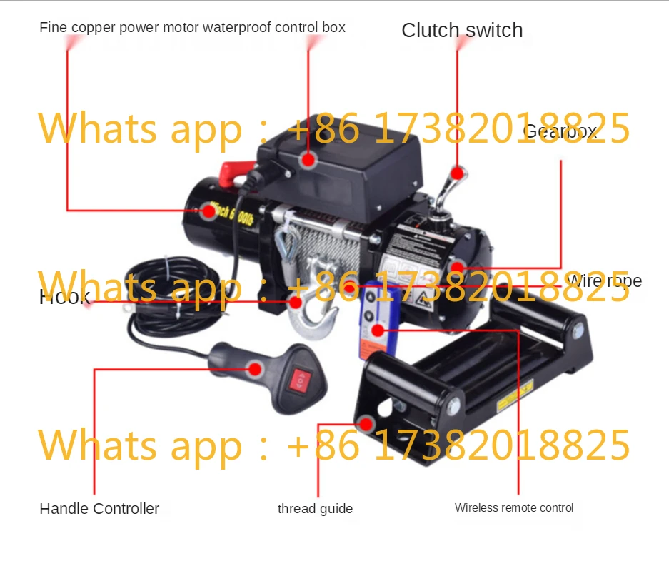 12V24V 4000lb  Electric Winch Remote Control Set Heavy Duty SUV ATV Trailer High Strength Steel Electric Winch