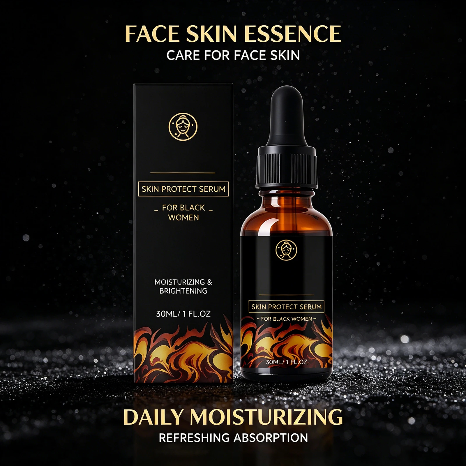 

30ml Skin Shield Essence Anti Wrinkle Face Serum For Melanin Rich Skin Firming Moisture Lock Brightening Dark Spots Hydrating