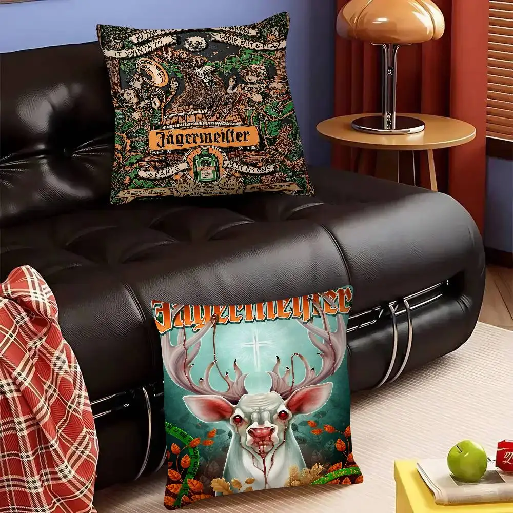 J-Jagermeister أنيمي الفيلم الكلاسيكي كيس وسادة وسادة مربعة غرفة نوم أريكة الترفيه الراحة وسادة سيارة ديكور المنزل #3
