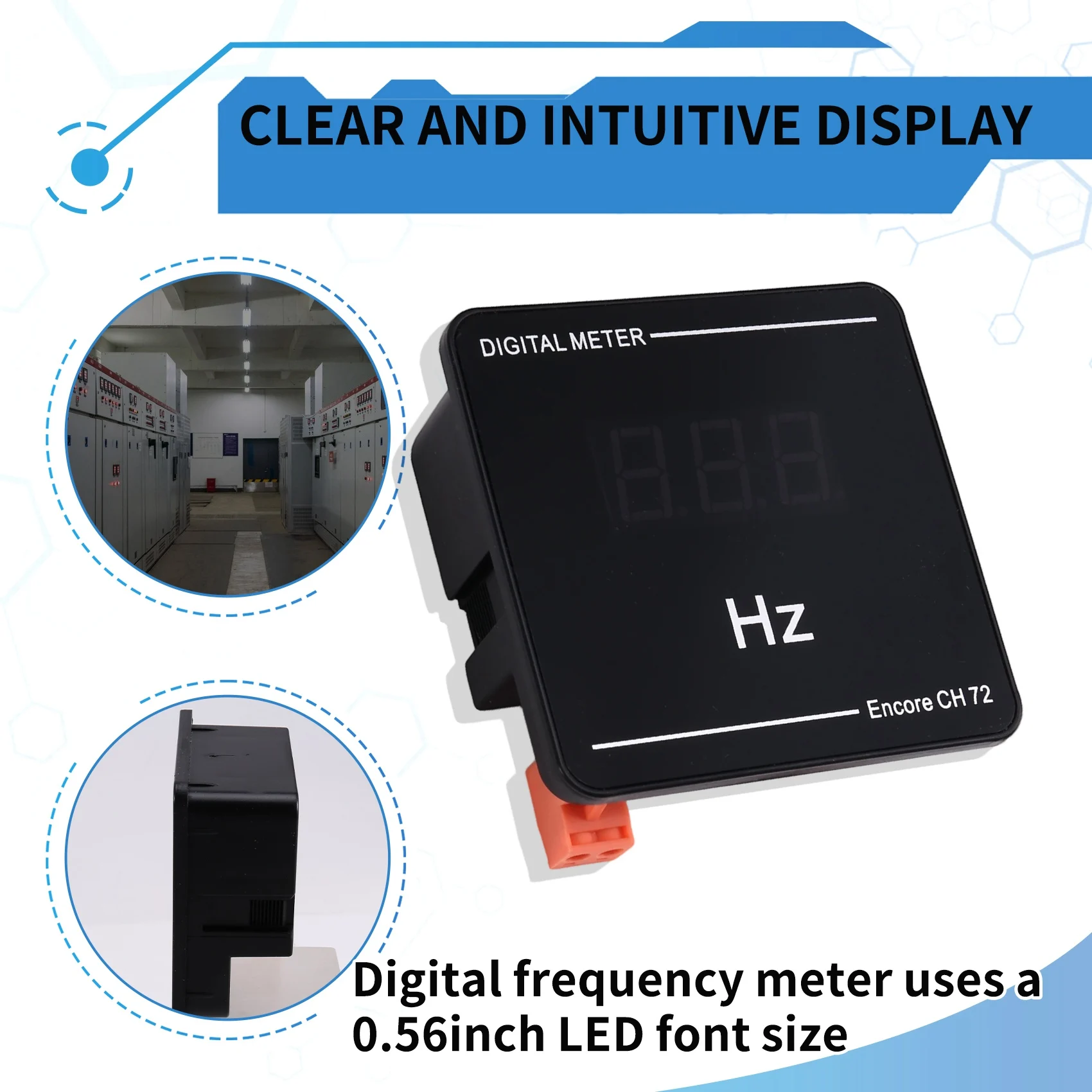 ABUL-AC50-500V 10-99.9 هرتز مقياس التردد الرقمي Cymometer 0.56In LED عرض هرتز عداد تستر