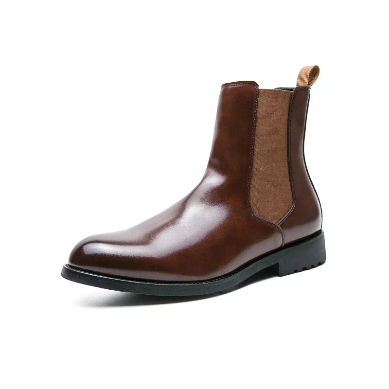 Men's Classic Retro Genuine Leather Chelsea Boots 2025 Men Fashion Ankle Boot Mens Casual British Style Boot High-Top Shoes
