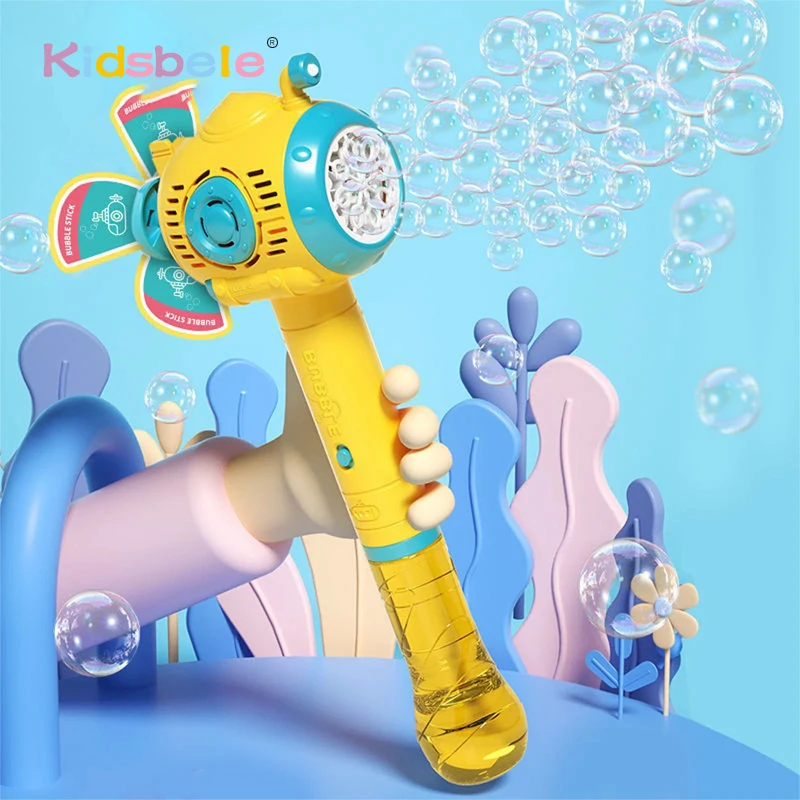 Bubble Wand Gun Machine for Kids Toddlers Automatic Underwater Windmill Bubble Blower For Party Wedding Outdoor