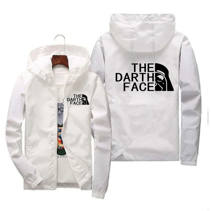 THE DARTH FACE Blouson aviateur pour hommes Veste à glissière coupe-vent pour hommes Veste de travail décontractée de printemps et d'automne Veste de sport à la mode S-7XL