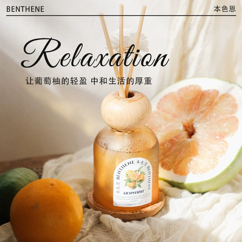 200ML Garpefruit Perfumn Reed Difffuser Oils, Fresh Fruit Sweet Office/Home Fragrance Air Freshener Long-lasting Gift