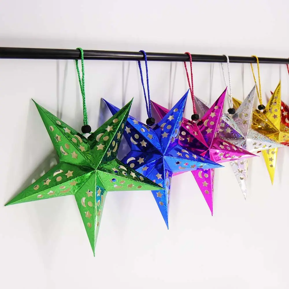 

Hollow Out Pendant Paper Lantern Home Garden DIY Stars Lampshade Christmas Decoration Hanging Lights Decoration Ornaments