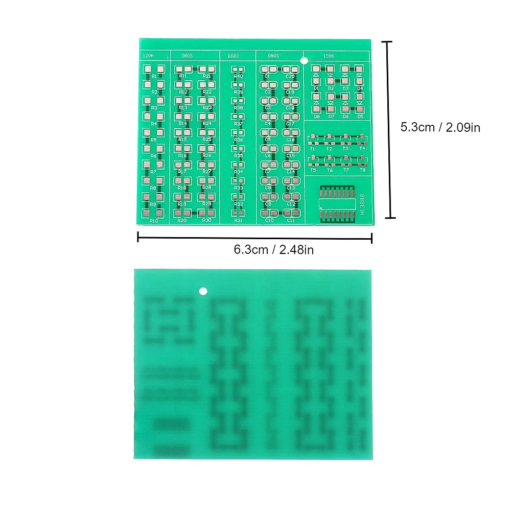 5pcs Single Sided PCB Board Prototype Kit, 50X60MM 53X63MM, 0805, 1206, SOT23 SMD Electronic Components set for DIY projects