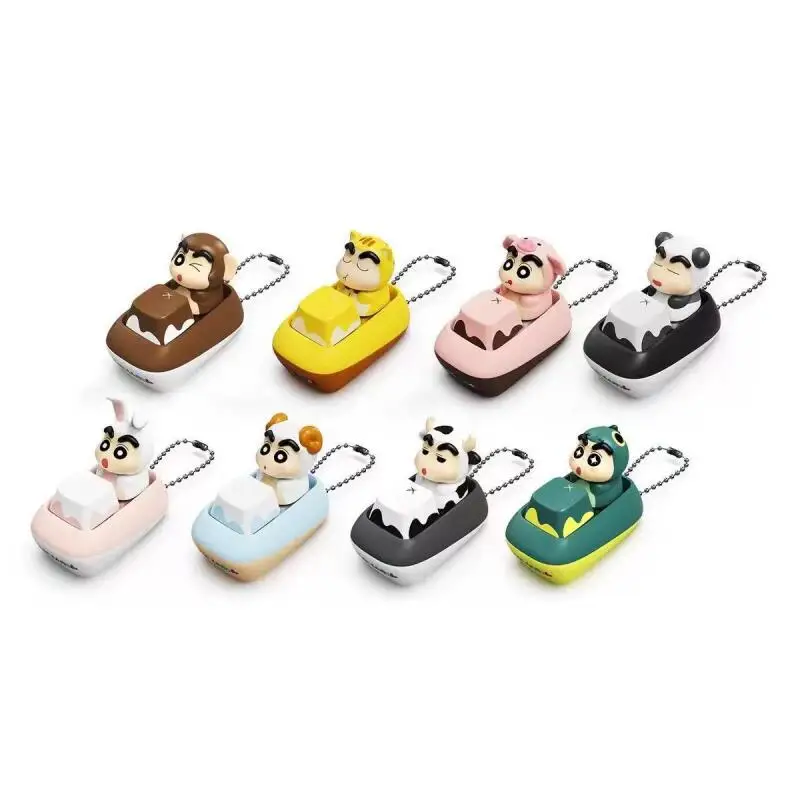 Licensed Crayon Shin-Chan Animal Series Stress Relief Keycap Pendant Mini Figure Cute Doll Keycap Decor Accessory Gift