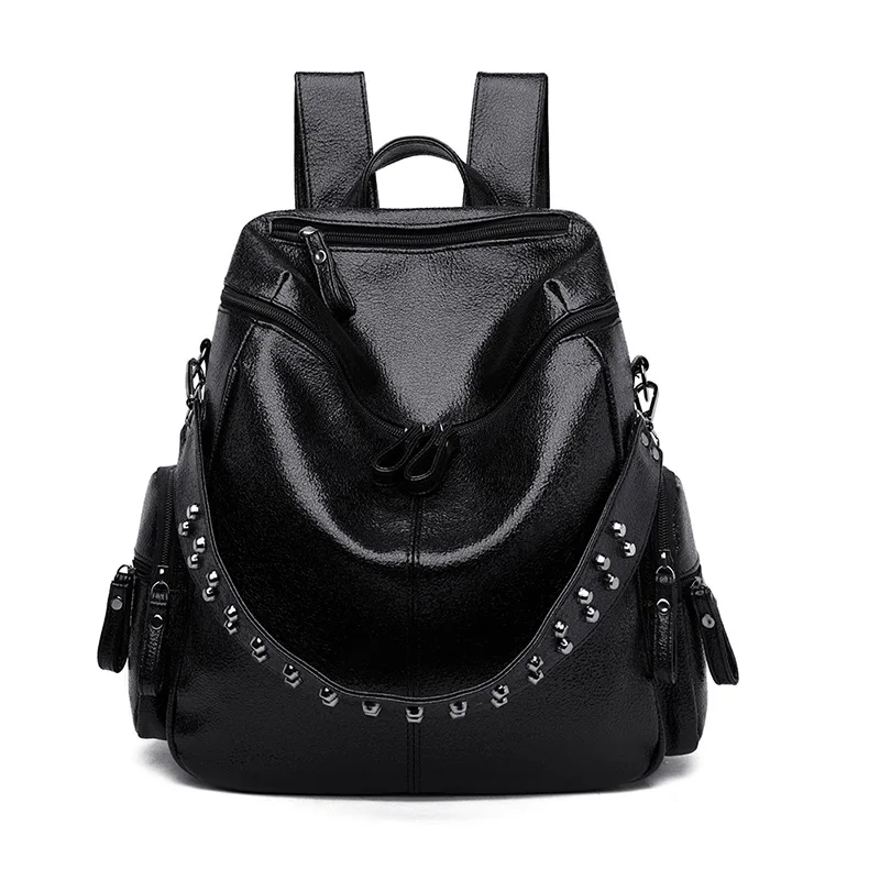 Women Vintage Punk Personality Rivet Backpack Korean Fashion Vintage Handbags Casual Students All Match Students Backpacks Y2k