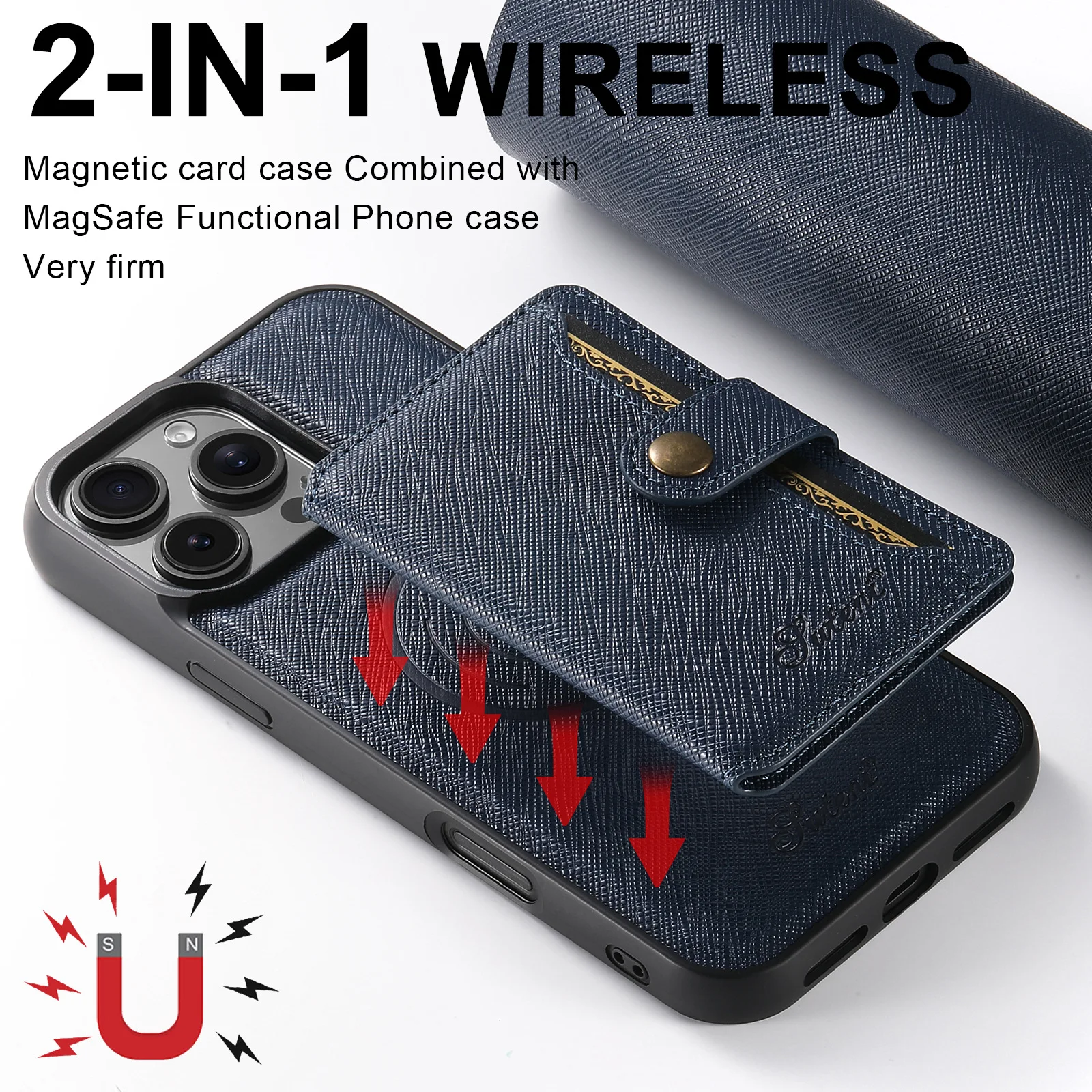 

MagSafe Magnetic Wireless Charging Case for iPhone 16 Pro Max 14 13 12 15 Pro Max 16 Plus Leather Wallet Card Bag Holder Cover