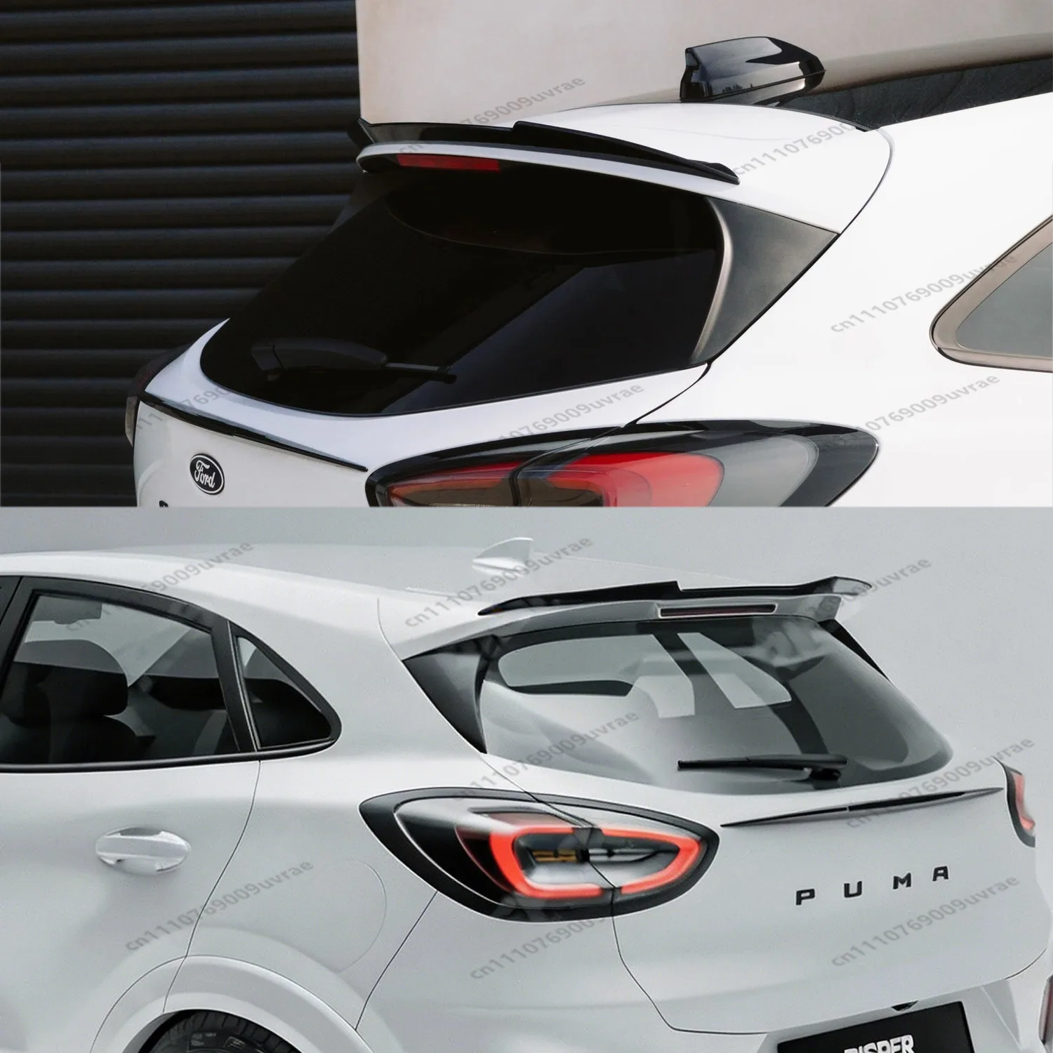 Gloss Black Max Style Rear Roof Spoiler Caps For Ford Puma MK1 Ecoboost ST ST-line 2019-2026 Rear Top Tail Wing Bodykits Tuning