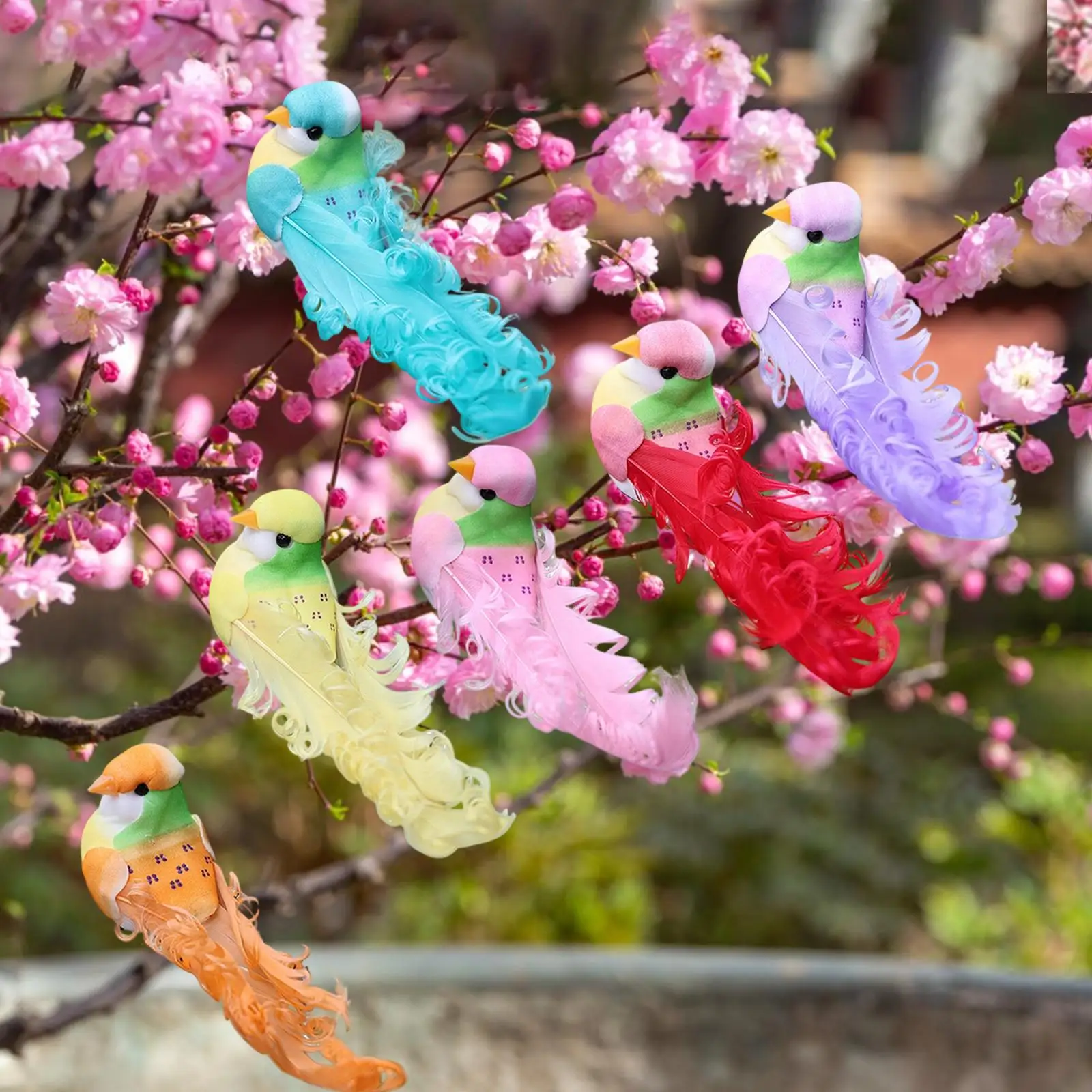 

6Pcs 13cm Artificial Foam Birds Decoration with Metal Clips Versatile Lightweight Accessory for Living Room Colorful Lifelike