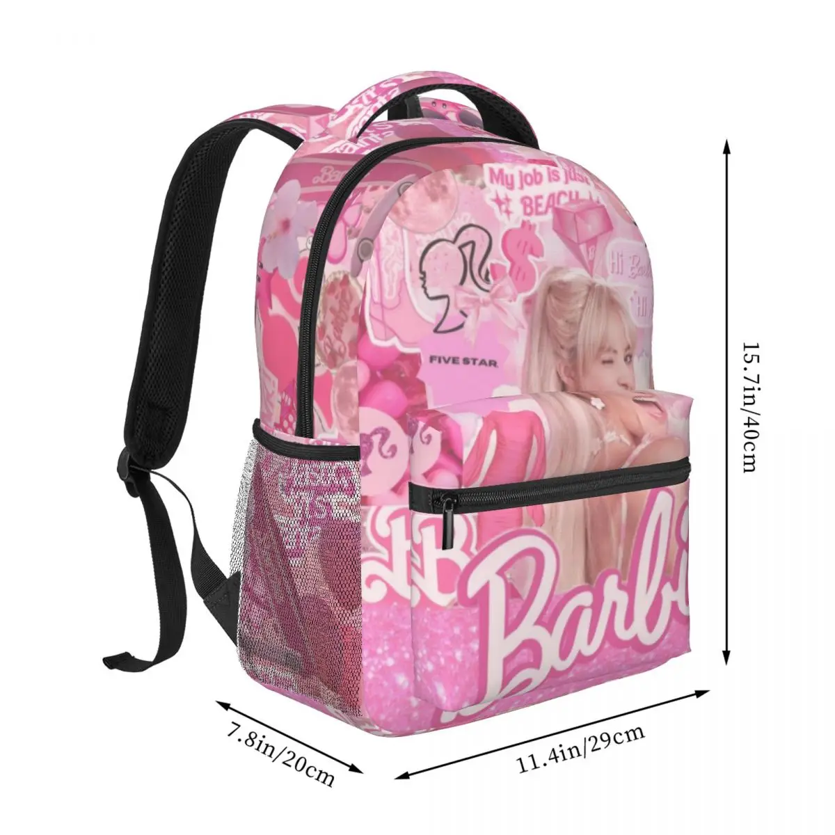 Barbie For Girls Boys Large Capacity Student Backpack Lightweight waterproof Backpack 17inch