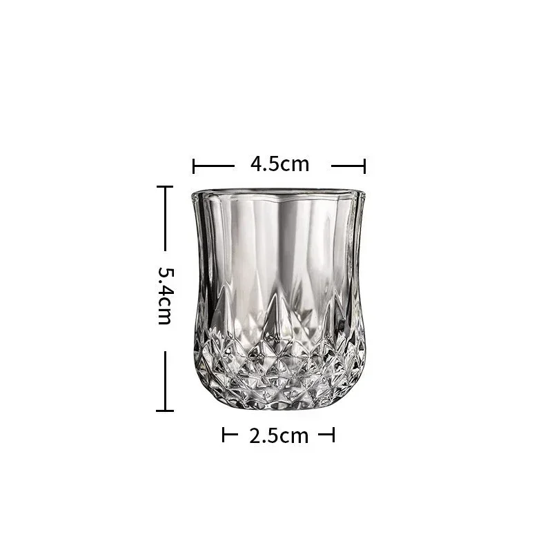 6pcs Creative Whisky Glasses Thick Crystal Wine Brandy Cup Transparent Scotch Drinking Glasses for Bar Accessories Mini Mug