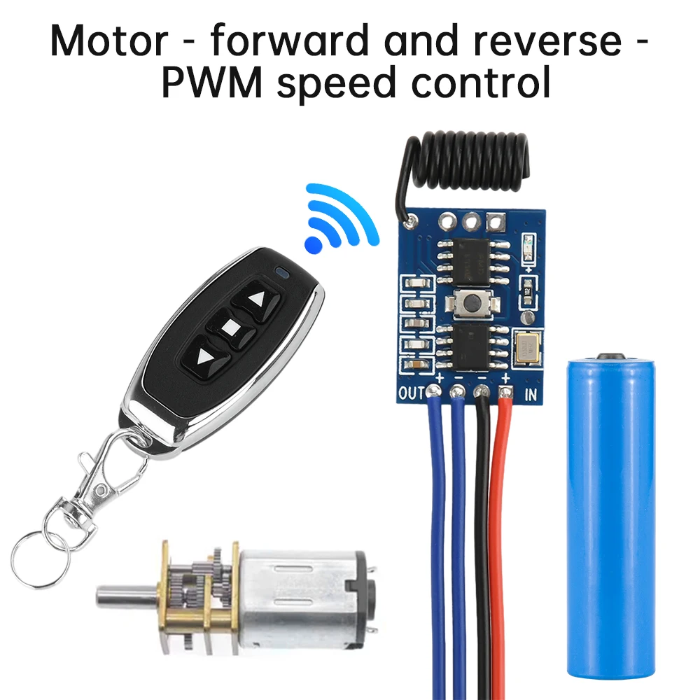 PWM Motor Speed Controller Forward/Reverse Rotation Speed Regulation Self-lock with Remote Controller