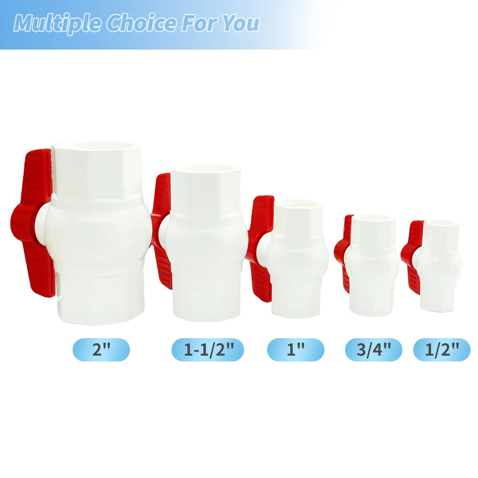 LESSO 1 قطعة 1.5 بوصة صمامات كروية PVC، صمامات إغلاق المياه لصمام الكرة، 1-1/2 بوصة صمامات كروية PVC زلة، تجهيزات أنابيب، تم تصنيفها في