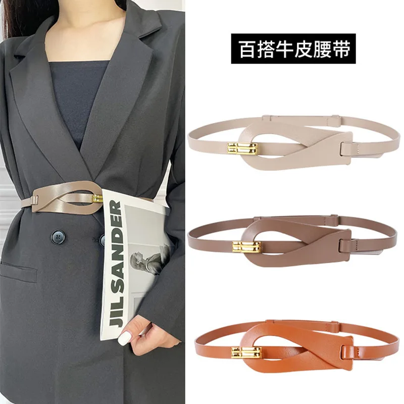 

Western Leather Thin Women Waistband Belt Fashion Adjustable Dress Coat Sweater Belt for Ladies