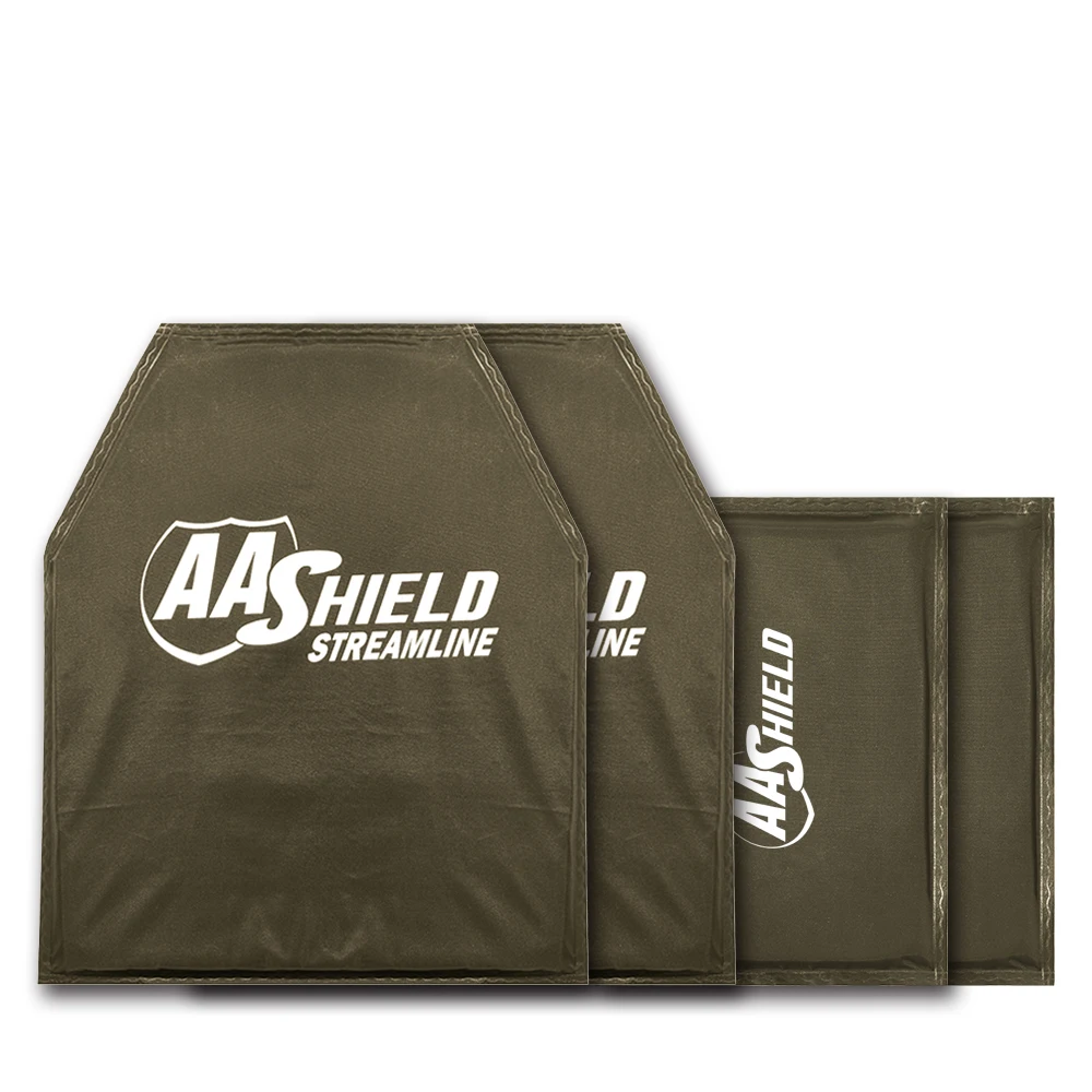 

AA Shield Streamline Bulletproof Soft Body Armor Inserts Plate UHMWPE Core Self Defense Supply Ballistic NIJ IIIA 10x12 &6x8 Kit