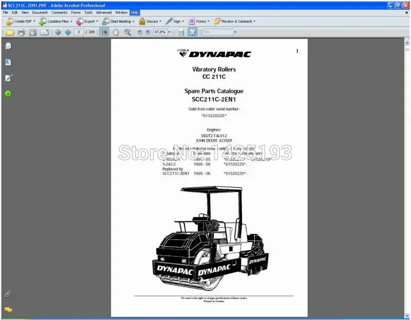 DYNAPAC Spare parts catalogues and service manuals