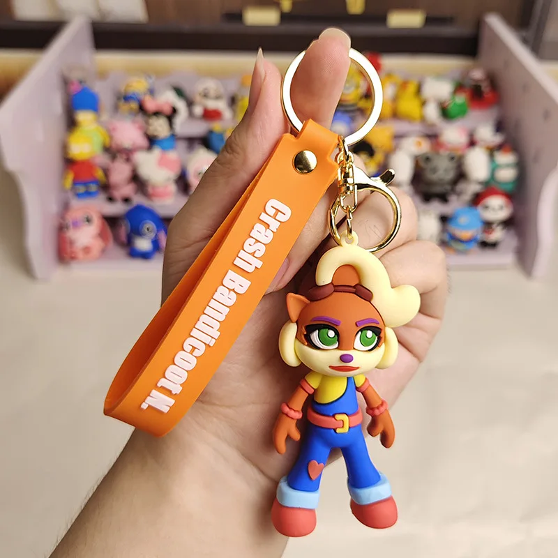アニメクラッシュバンディクーキーホルダーかわいいゲームフィギュア