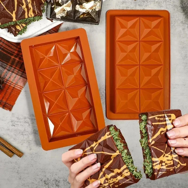 

Форма для шоколада Dubais, фисташковая форма для шоколада, силиконовая толстая форма для наполнения баров, форма для наполнения батончиков Largecandy