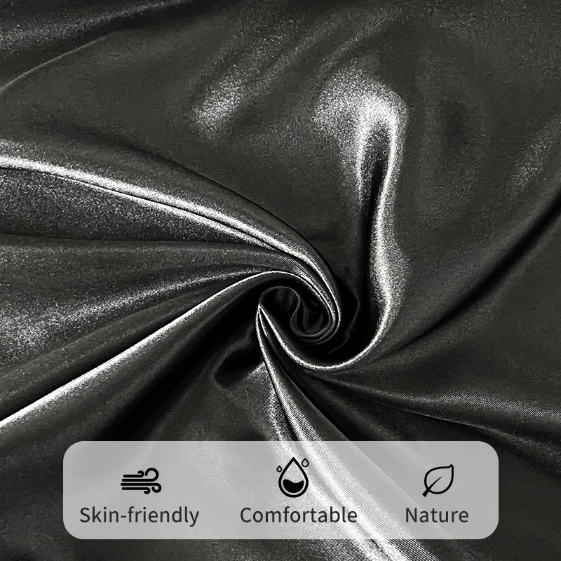 Silky Satin Fitted Bed Sheet Soft Deep Pocket Full Mattress Cover Fits 12 to 16 Inches Single Layer Comfortable Sleep Experience