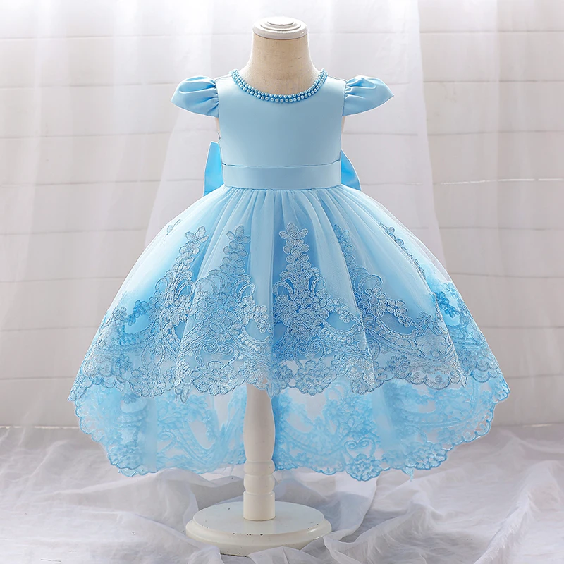 Vestido blanco de Ceremonia de verano para niña, ropa de primer cumpleaños, vestido de princesa de perlas de bautismo, vestido de fiesta de 0 a 5