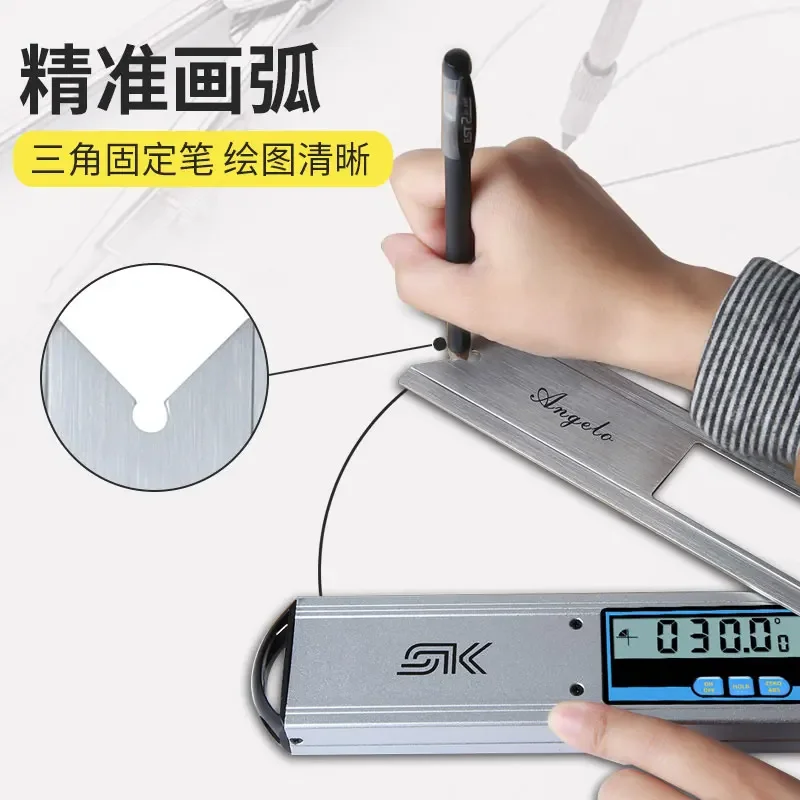 work at Multi functional woodworking 90 degree 45 electronic digital angle ruler, stainless steel ruler, industrial protractor