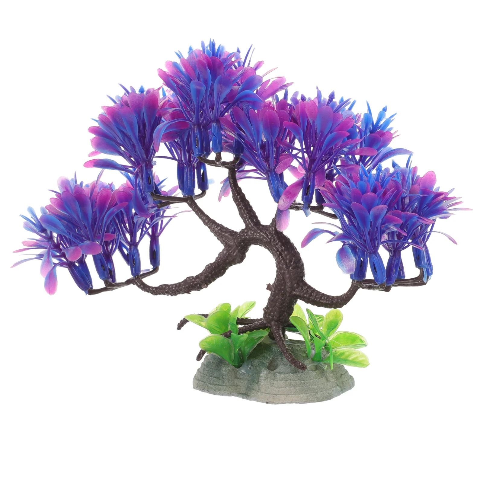 Simulation Pine Tree Decor for Fish Tank Grass Model Mountain Plant Safe Plastic Longlasting Easy Maintenance Reptile