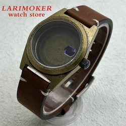 BLIGER Bronze Gold coated 38mm AR Blue magnifying glass sapphire case for NH35NH36NH34 ETA 2824 PT5000 movement