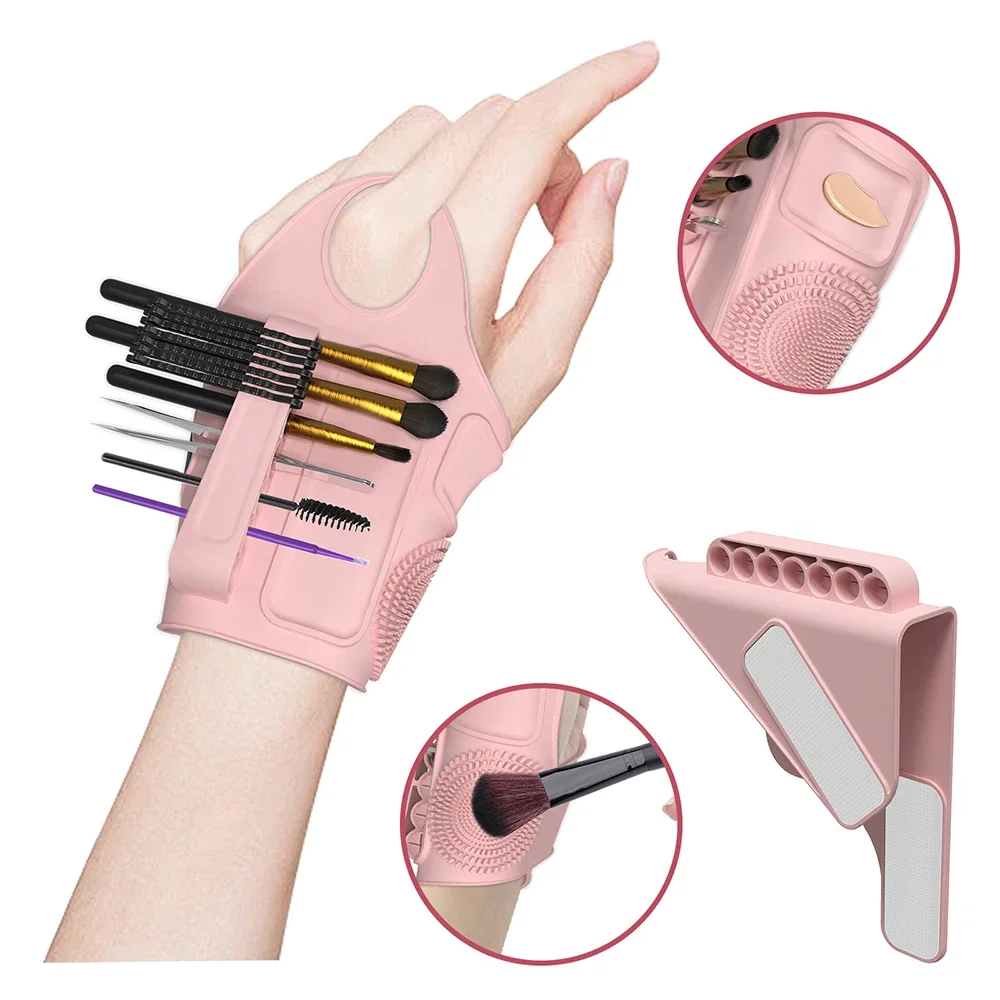 New Multi Function Silicone Makeup Clean Tools Holder Storage Glove Holes Beauty Accessories Practical Makeup Assistant Hot Sale