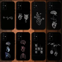 Medical Human Organs Brain Phone Case For Samsung S24,S21,S22,S23,S30,Ultra,S20,Plus,Fe,Lite,Note,10,9,5G Black Soft Cover