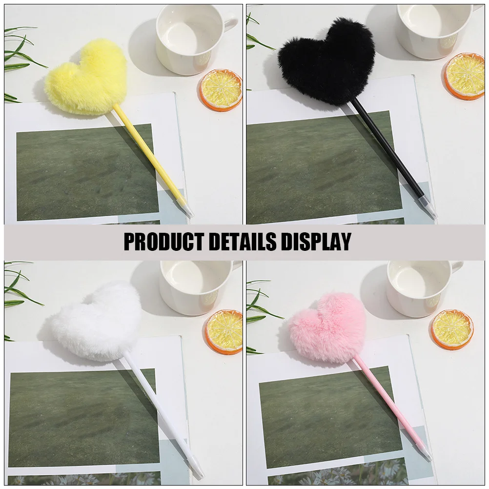 

7Pcs Bright Color Ballpoint Pen with Pompom Toppers Portable Student Signature Pens Pens Pompom Pen