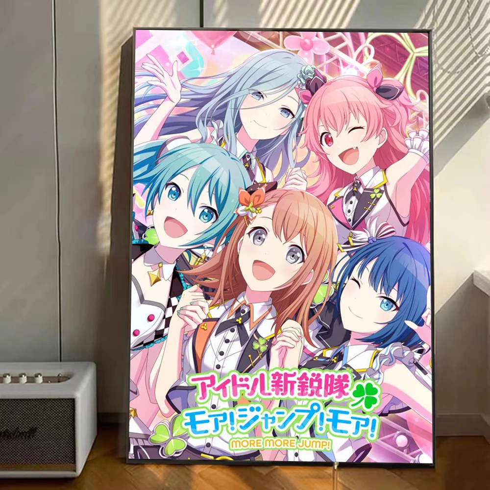 P-project S-sekai ملصق ملصقات الفن جداريات حائطية ديكور لعبة غرفة ديكور الهدايا Kawaii HD اللوحة سيارات القط