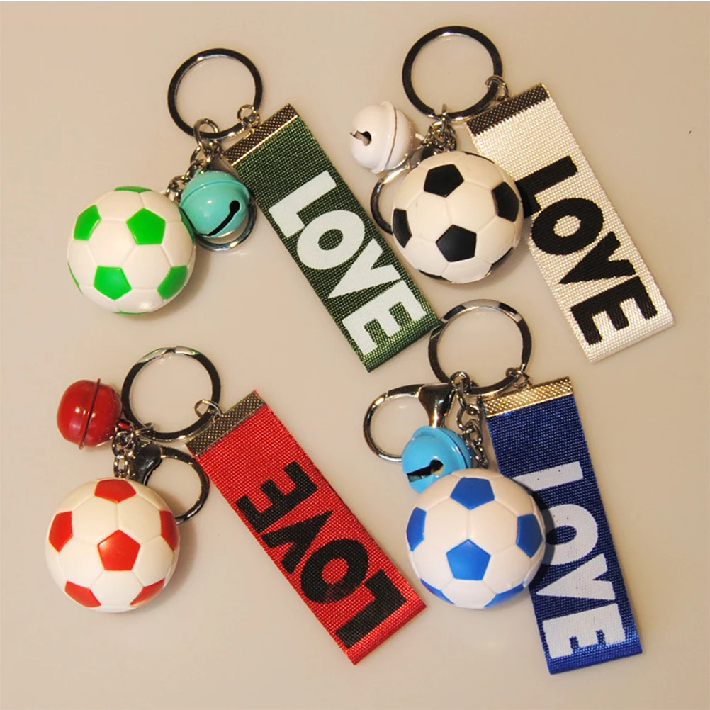 

5pcs Football Soccer Rings Sports Fans Keychains Sports Fans Keychains Car Bag Charm Free Nickel Free Gifts