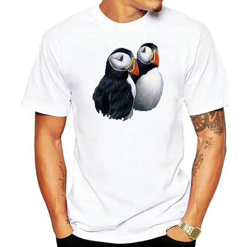 Puffin Shirts Penguin Puffin Designed Cute Bird Image Fashion T-Shirts Cartoon T Shirt Men Unisex New Unisex Tshirt Free