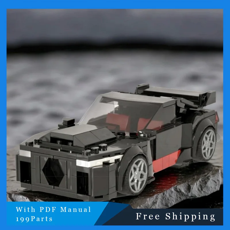

199 PCS City Black Cool Sport Car Modular Puzzle Children DIY Assembly Building Block Model Birthday Christmas Gift Boy and Girl