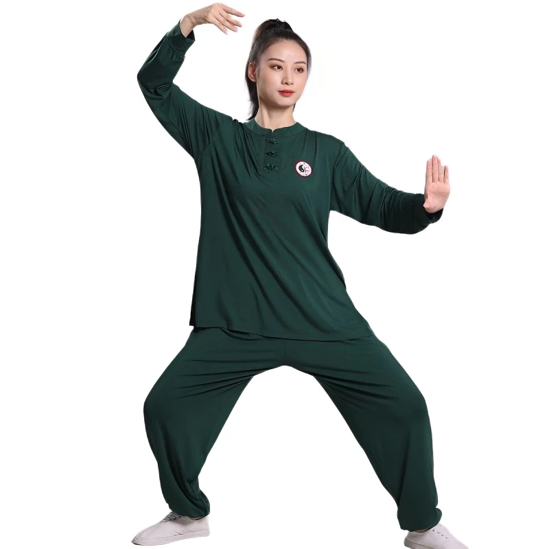 CLYFAN Unisex Long Sleeve Tai Chi Suit Lightweight Martial Arts Uniform for Tai Chi Practice & Stage Performance