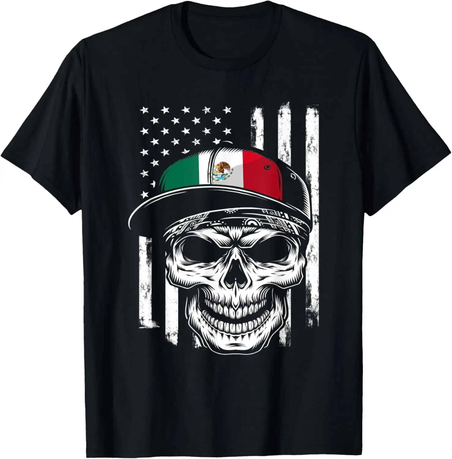 

American Flag Mexican Flag Mexico Pride Heritage T-Shirt