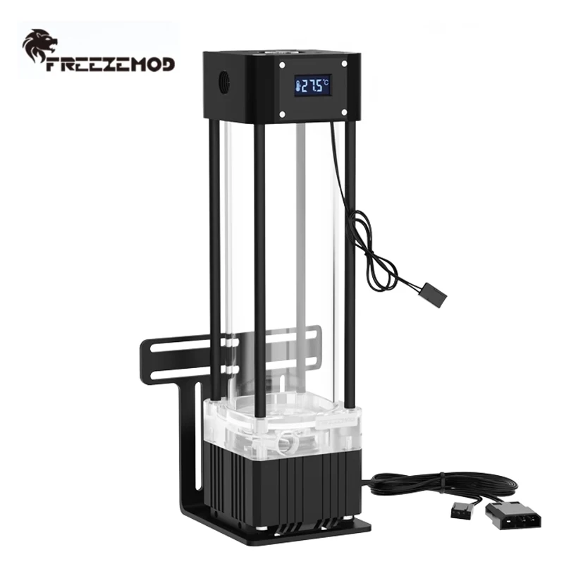 FREEZEMOD AIO Pump+Reservoir With Temperature Display,Water Tank Res Combo For PC Water Cooling System 200mm/250mm/300mm