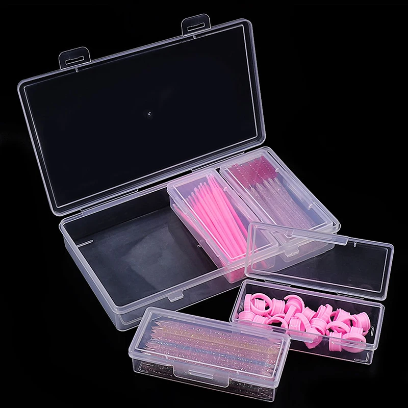 Transparent Independent 4 Grid Eyelash Extension Tool Storage Glue Tweezer Holder Makeup Organizer  Acrylic Transparent Box